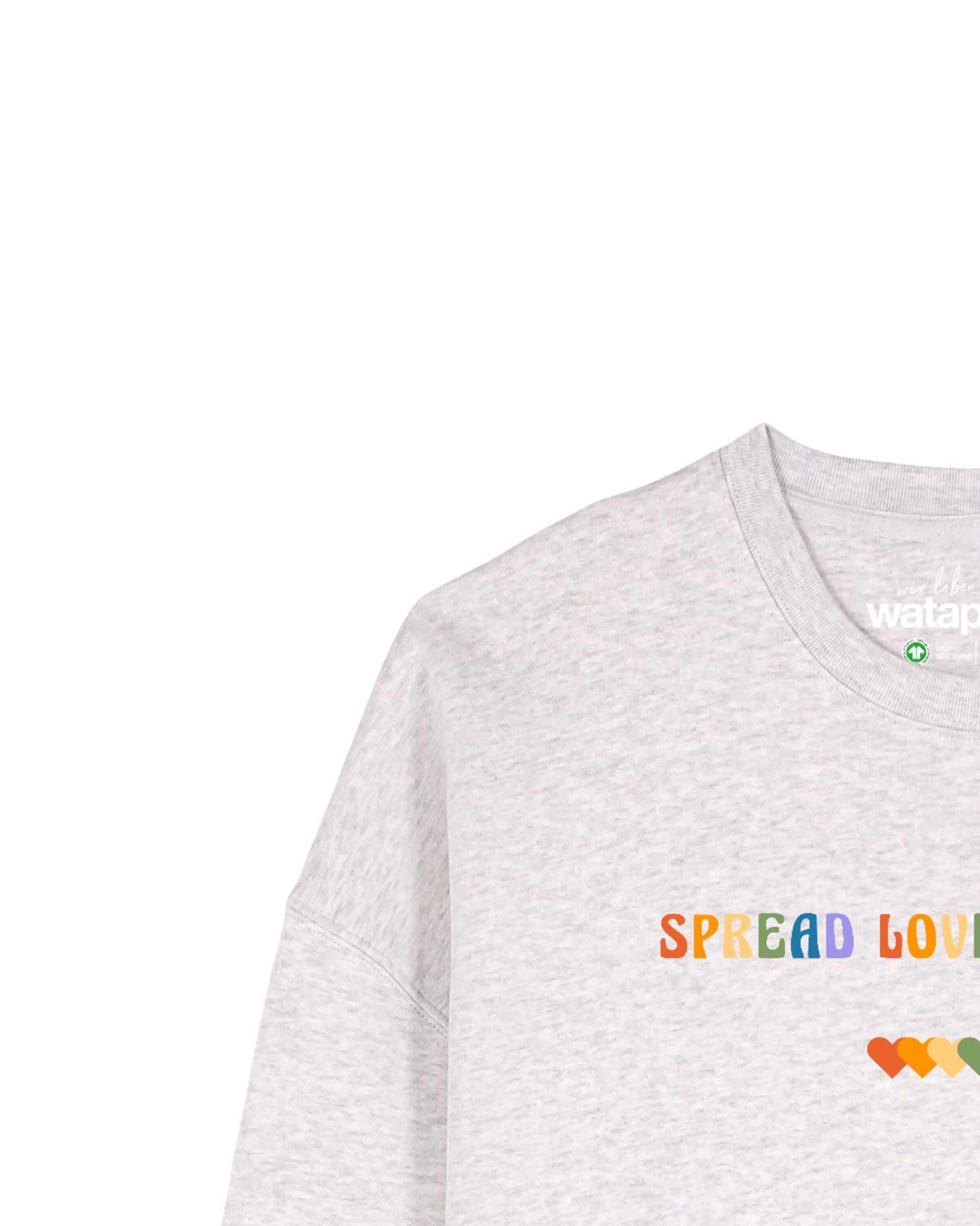 Watapparel Sweatshirt 'Spread Love Not Hate' in Grey