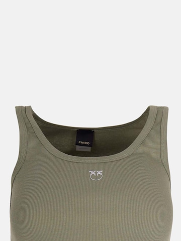 PINKO Top 'PINKO CALCOLATORE CANOTTIERA COSTINA COTONE LOGO METAL canotta' in Green