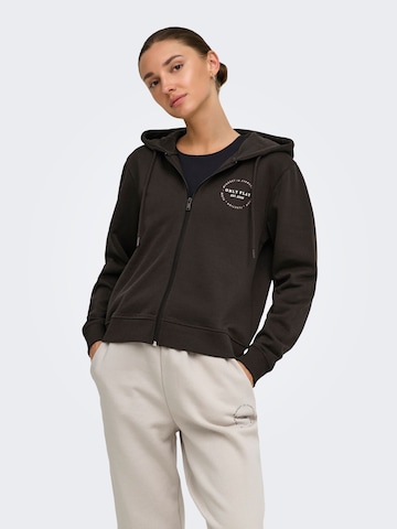 ONLY PLAY - Sudadera con cremallera deportiva 'ONPCava' en marrón: frente