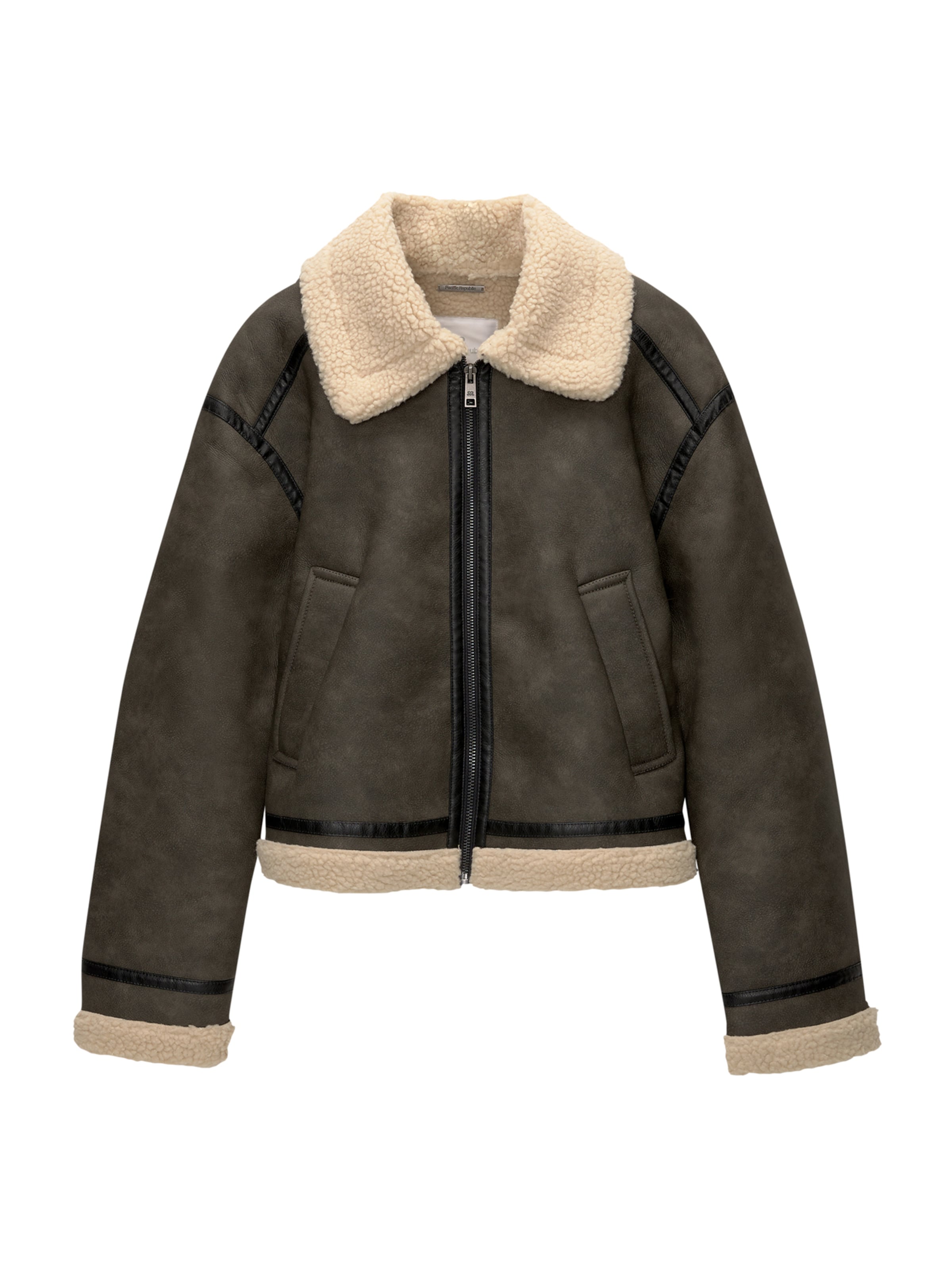 Pull&Bear Преходно яке в кафяво: отпред