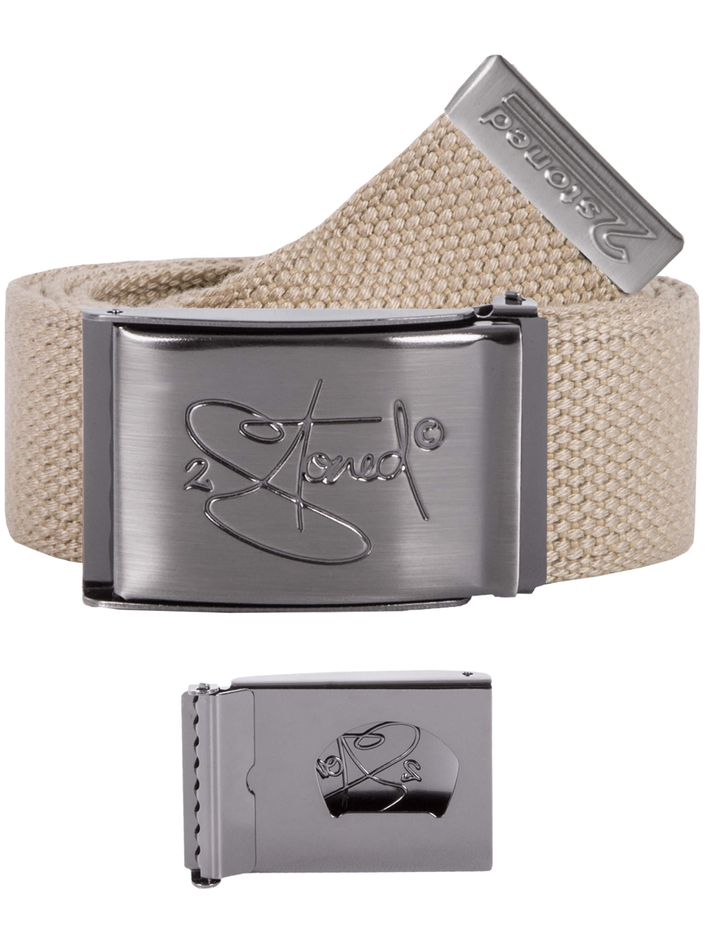 2Stoned Belt 'Classic Matt Bottle-Opener' in Beige: front