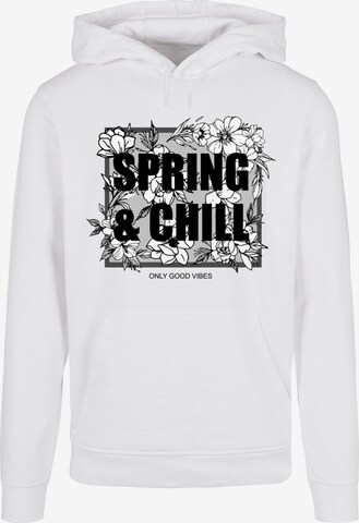 Merchcode Sweatshirt 'Spring And Chill' in White: front