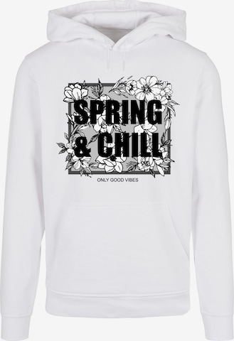 Merchcode Sweatshirt 'Spring And Chill' in Wit: voorkant