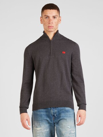HUGO Sweater 'San Quintus' in Grey: front