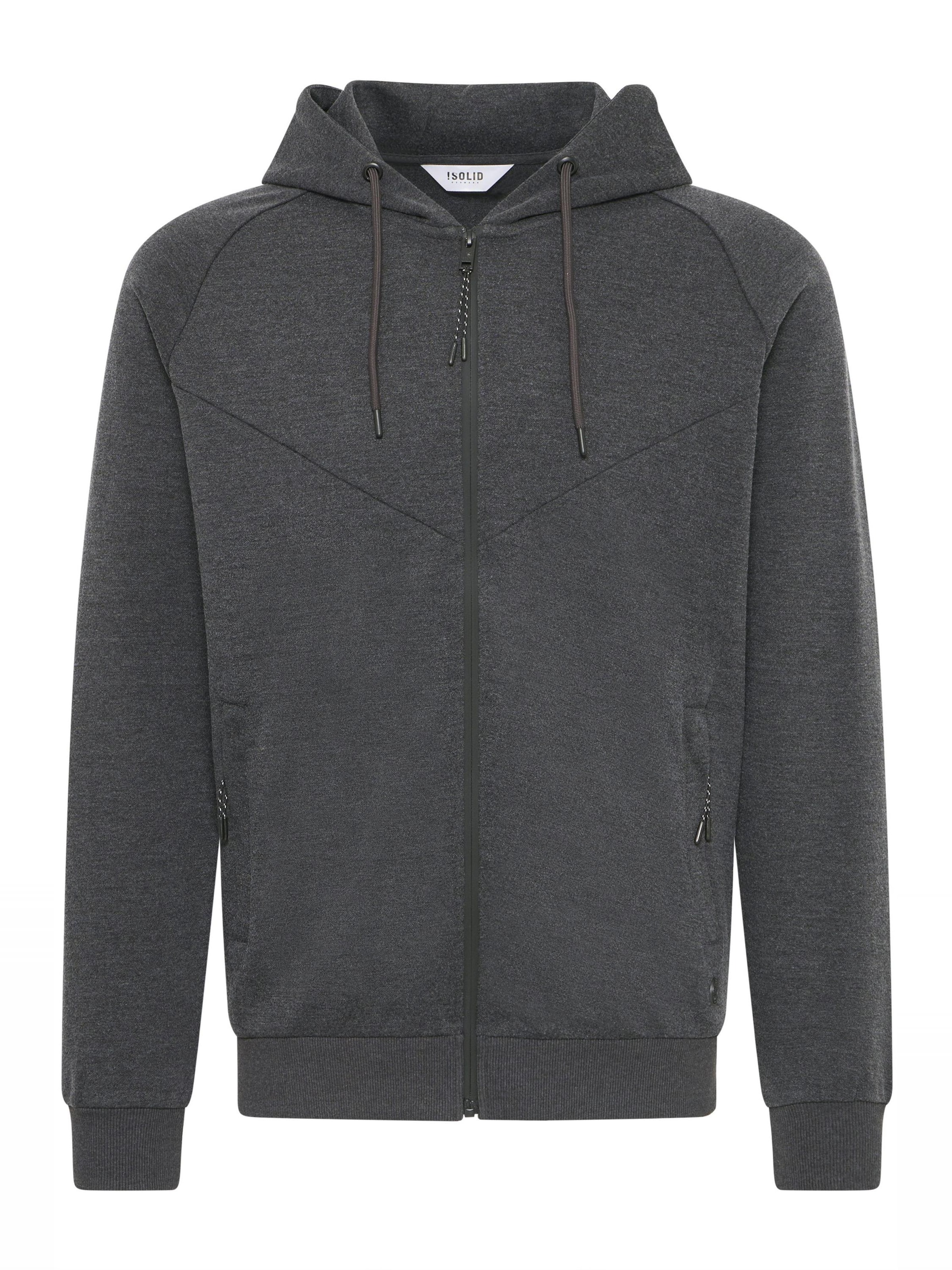 !Solid Sweatjacke 'Gelbert' in Grau: Vorderseite