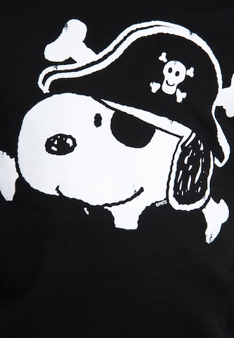 LOGOSHIRT Shirt 'Snoopy – Pirat' in Black