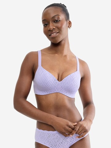 SLOGGI T-shirt BH ' Blue ZERO Feel Bliss THE UP ' in Blauw: voorkant