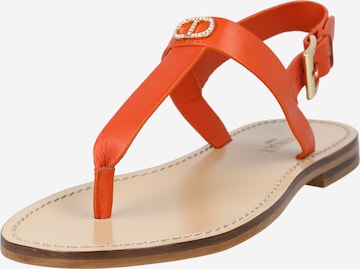 Twinset T-Bar Sandals in Orange: front