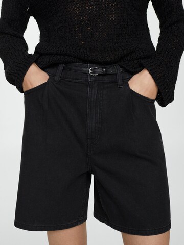 Wide leg Jeans 'MARINA' de la MANGO pe negru: față