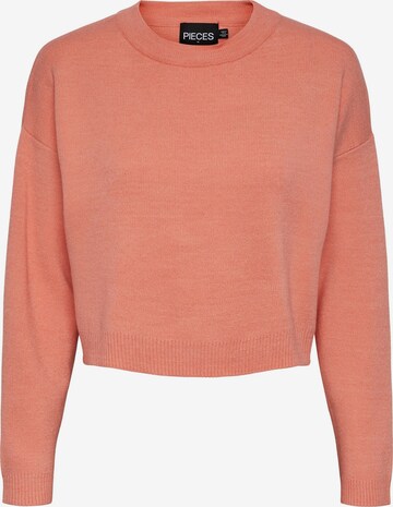 PIECES Sweter 'Hesa' w kolorze pomarańczowy: przód