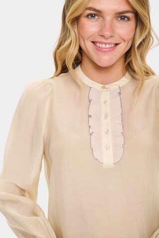 SAINT TROPEZ - Blusa 'Magdalena' em bege