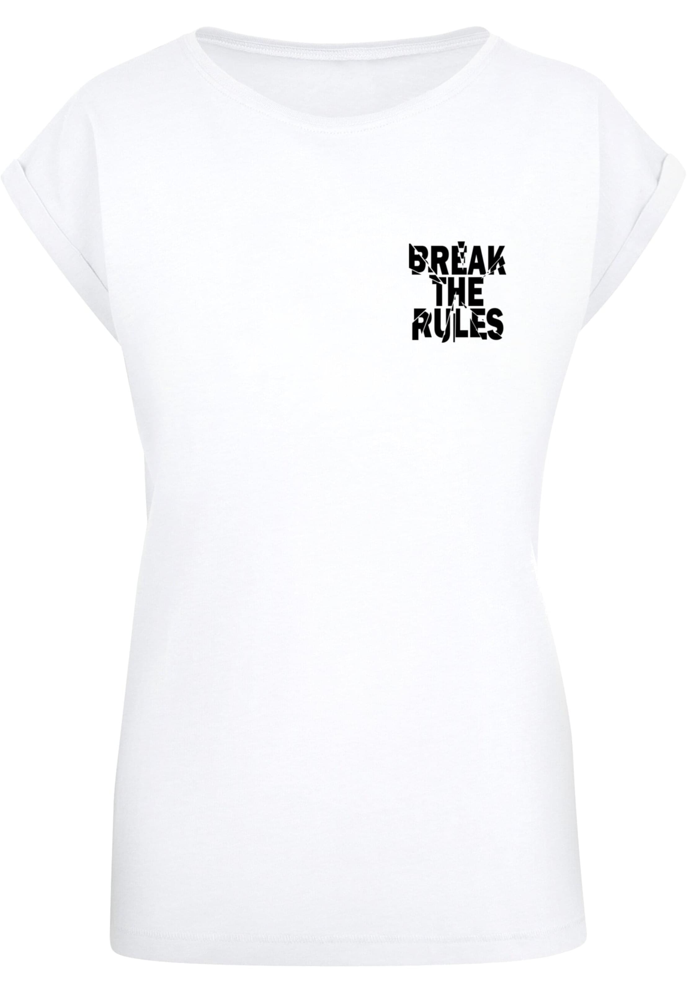 Merchcode Shirt 'Break The Rules 2' in Wit: voorkant