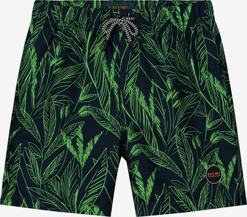 Shiwi Board Shorts 'Scratched leaves' in Blue: front