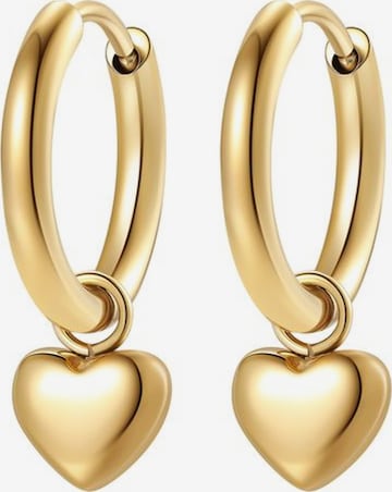 Hey Happiness - Pendientes 'Heart Beat' en oro: frente