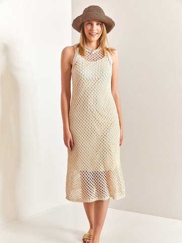 Bianco Lucci Pletena obleka | bež barva