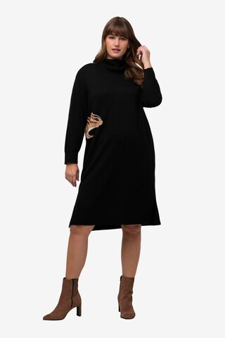 Ulla Popken Knitted dress in Black: front