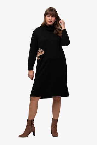 Ulla Popken Knitted dress in Black: front