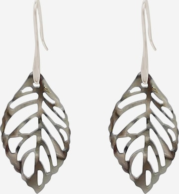 Gemshine Earrings 'Taupe Schildpatt' in Silver: front