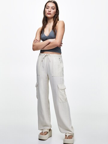 Wide Leg Pantalon cargo Pull&Bear en beige