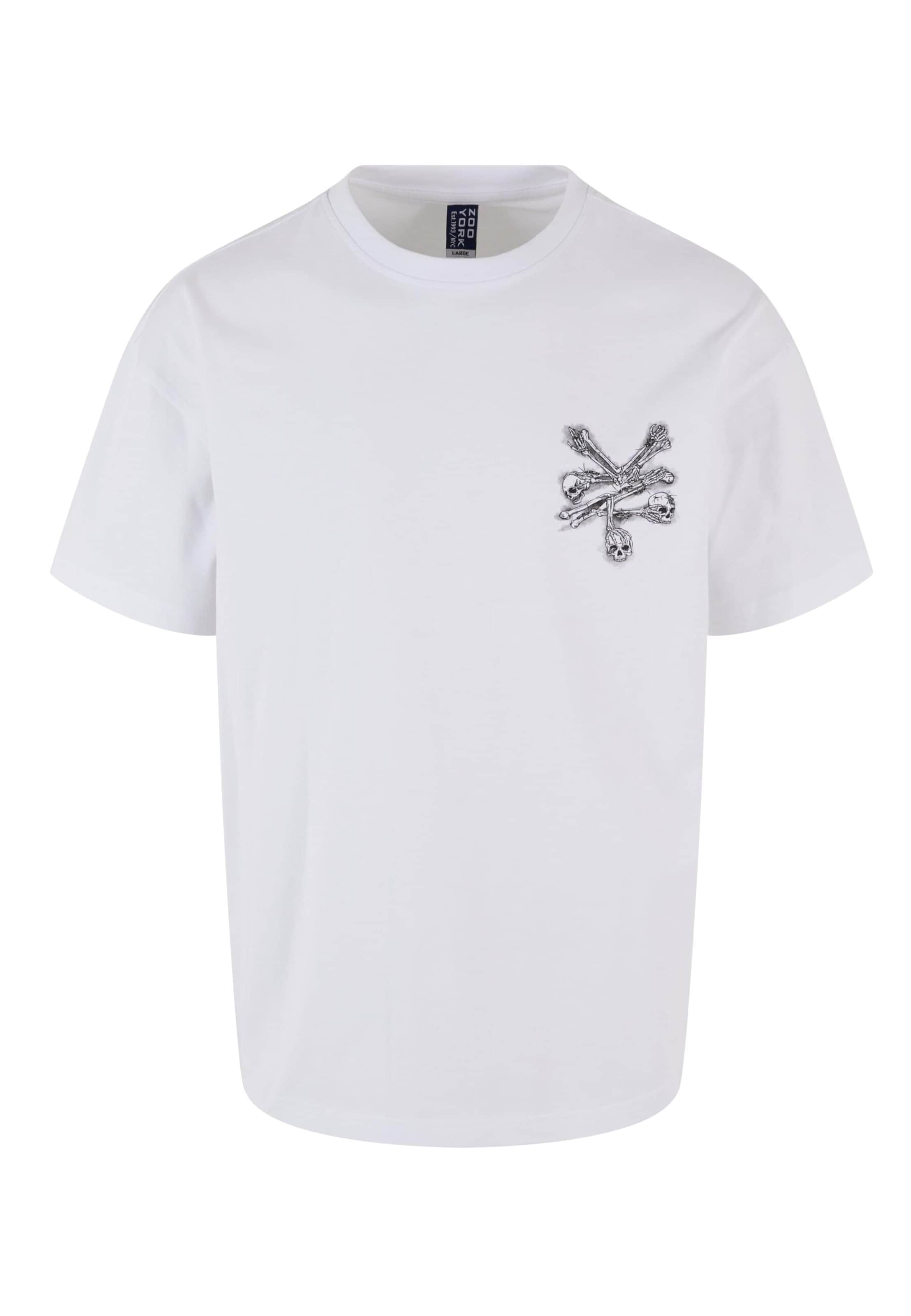 Maglietta 'Bones' di ZOO YORK in bianco: frontale