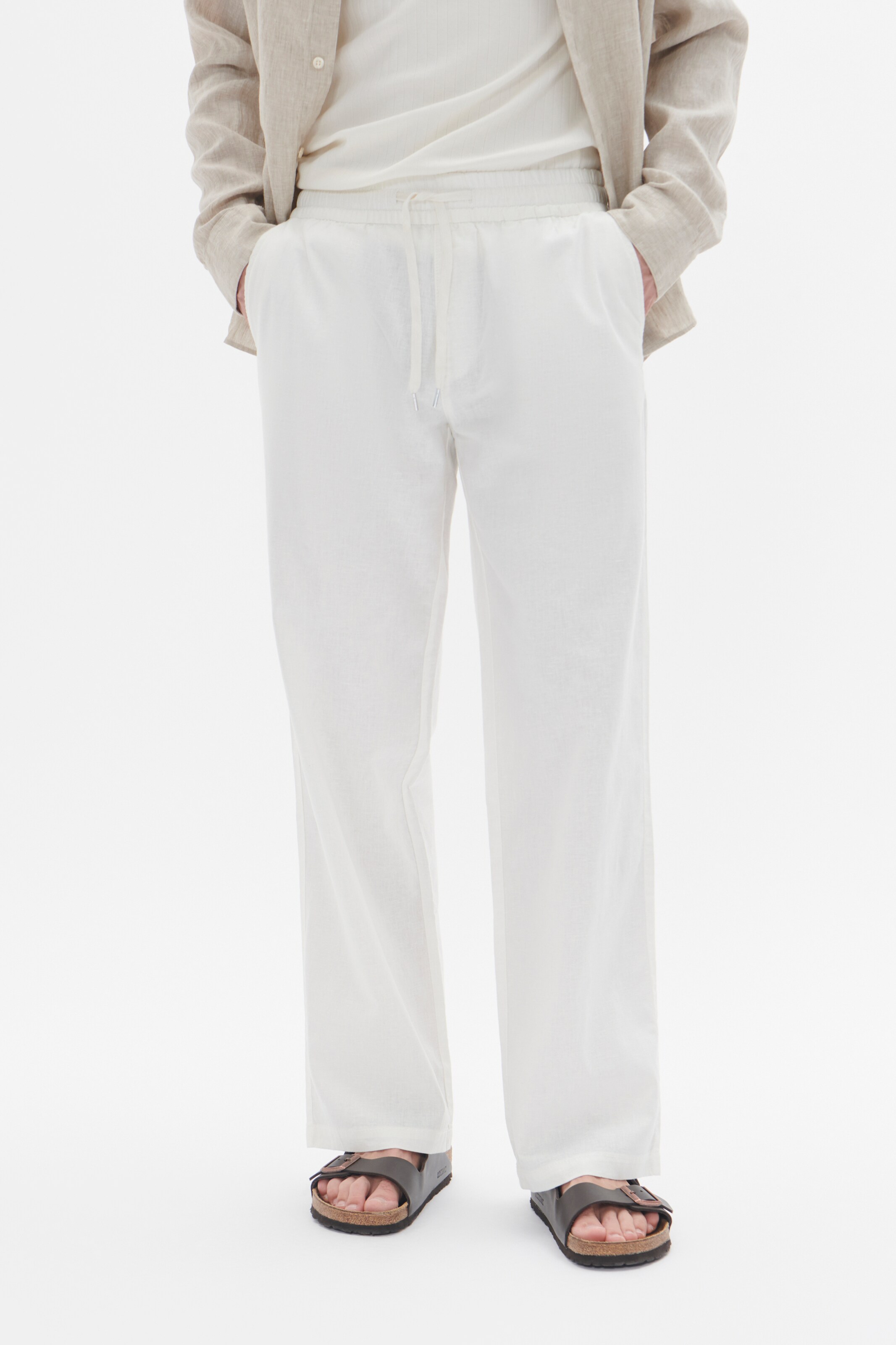 Matinique Wide leg Chino trousers 'Barton' in White: front