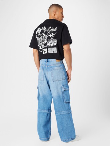 WEEKDAY Wide leg Cargo jeans 'Pasadena' in Blue