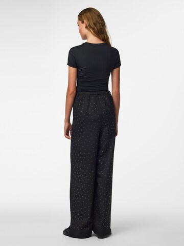 PIECES Wide leg Broek 'PCFalke' in Zwart