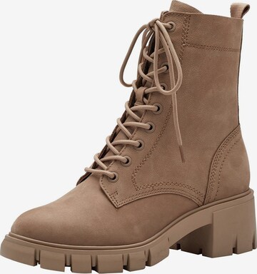 TAMARIS Lace-Up Ankle Boots in Beige: front