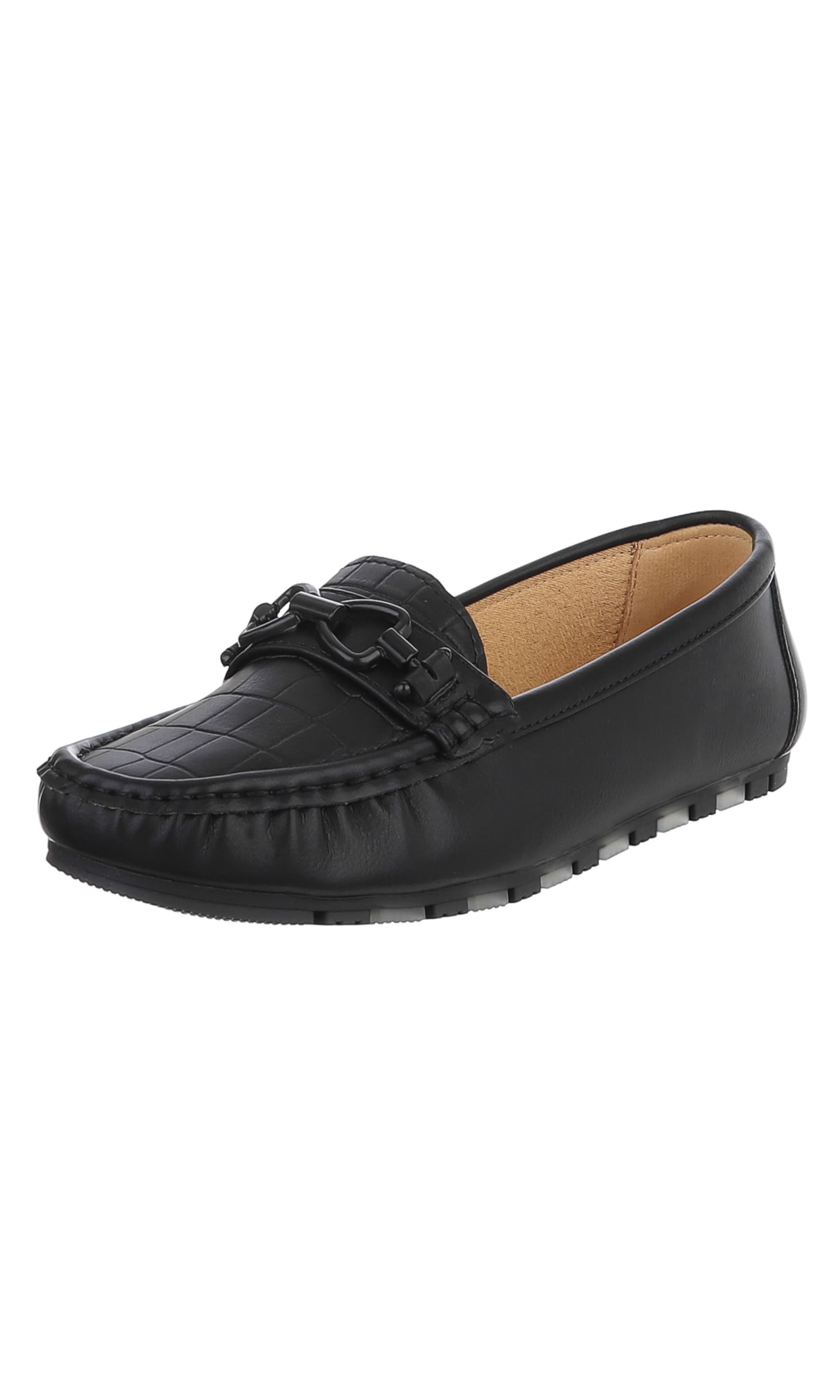 Ital-Design Classic Flats in Black: front