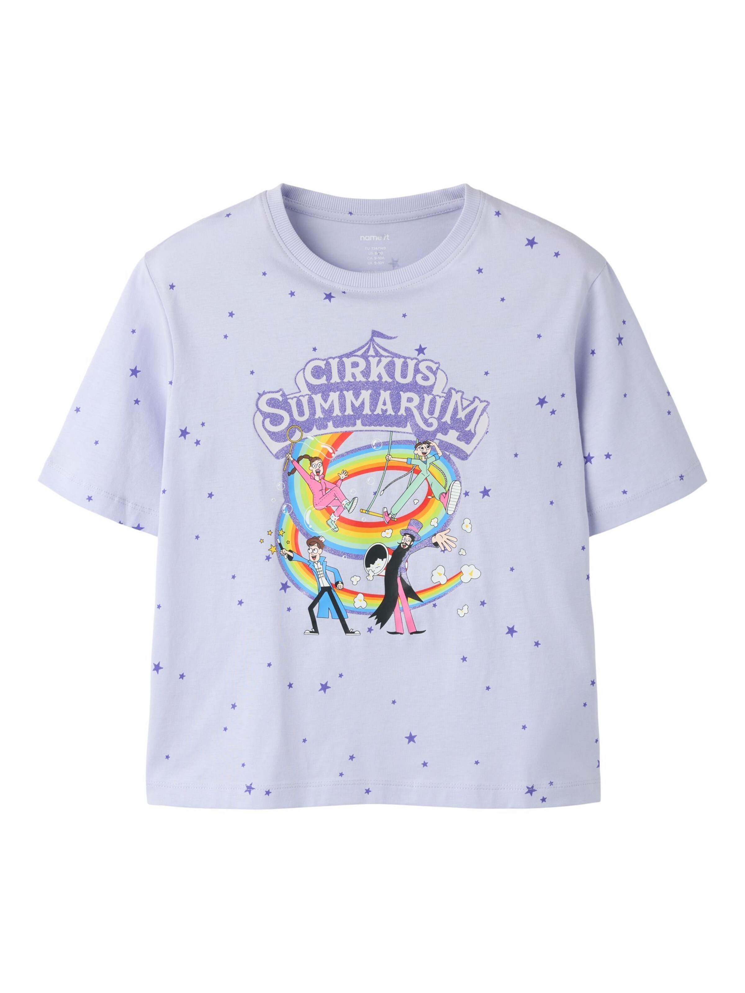 NAME IT Shirt 'Cirkus Summarum' in Purple: front
