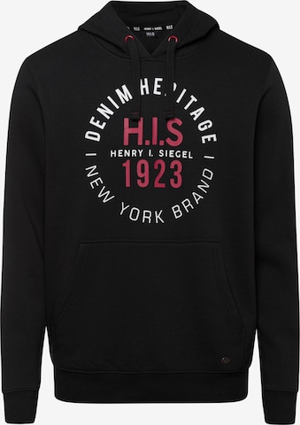 H.I.S Sweatshirt in Black: front