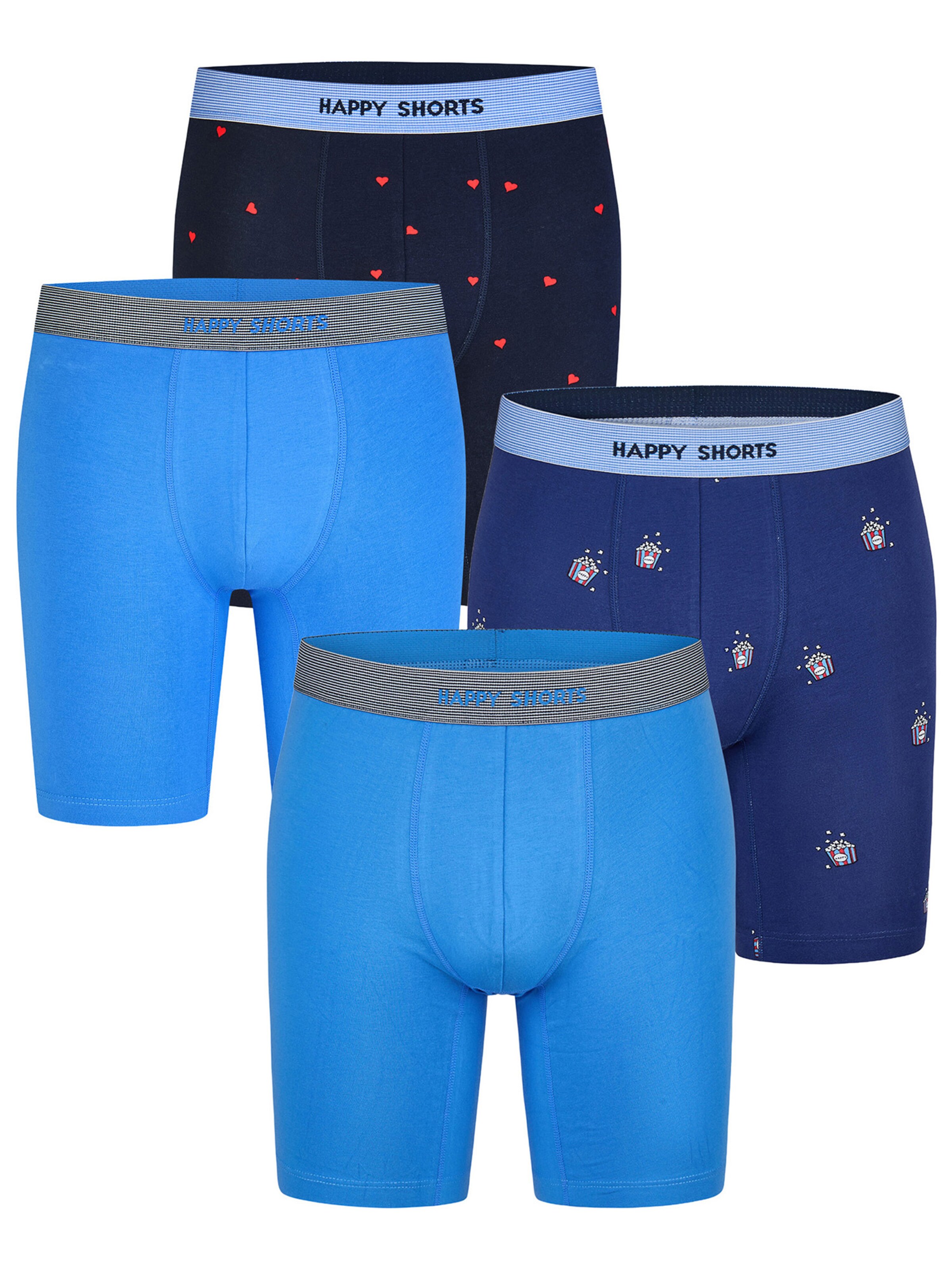 Happy Shorts Langer Boxer ' Motive ' in L in blau / dunkelblau, Produktansicht