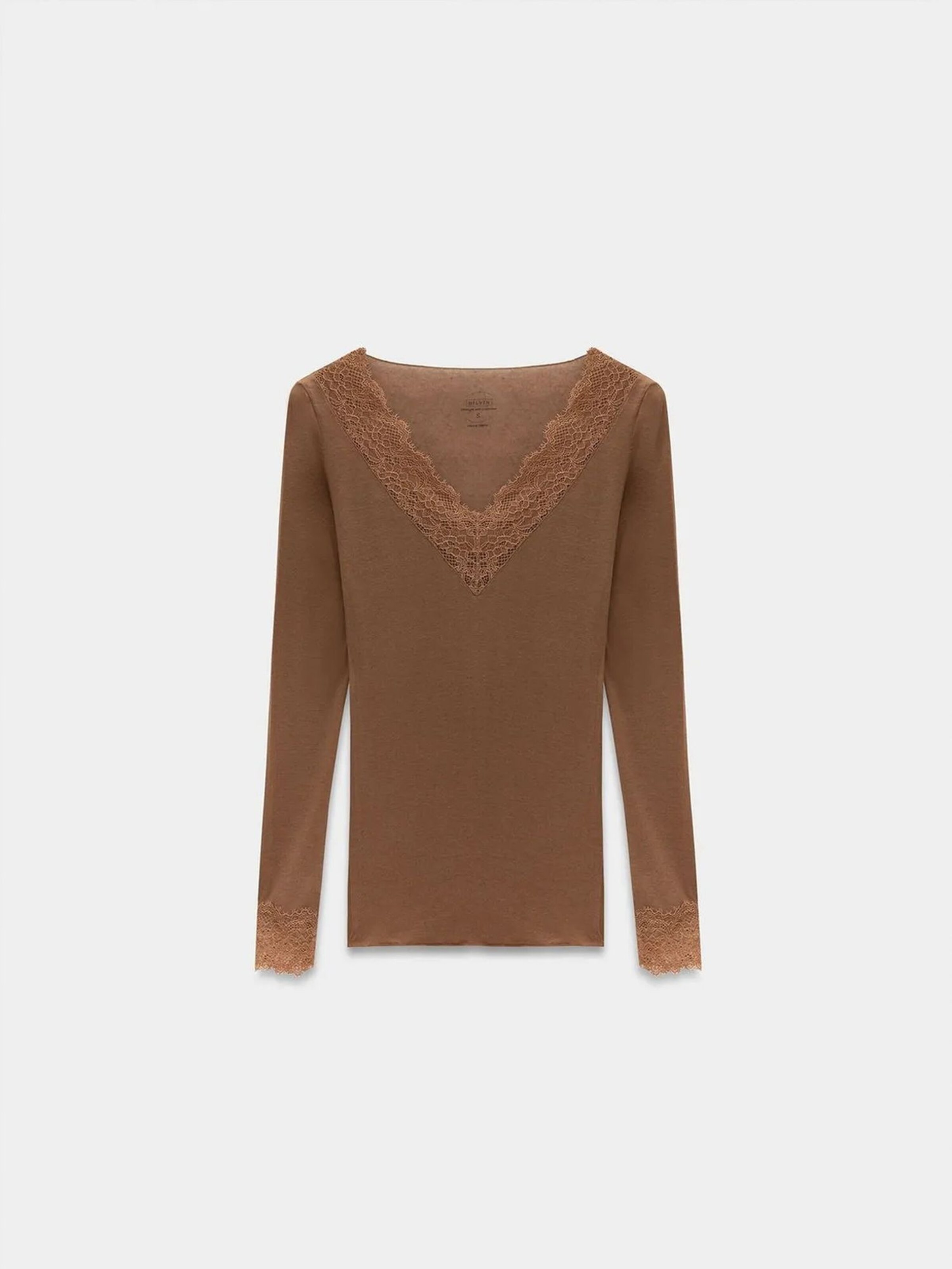 Dilvin - Blusa em castanho: frente
