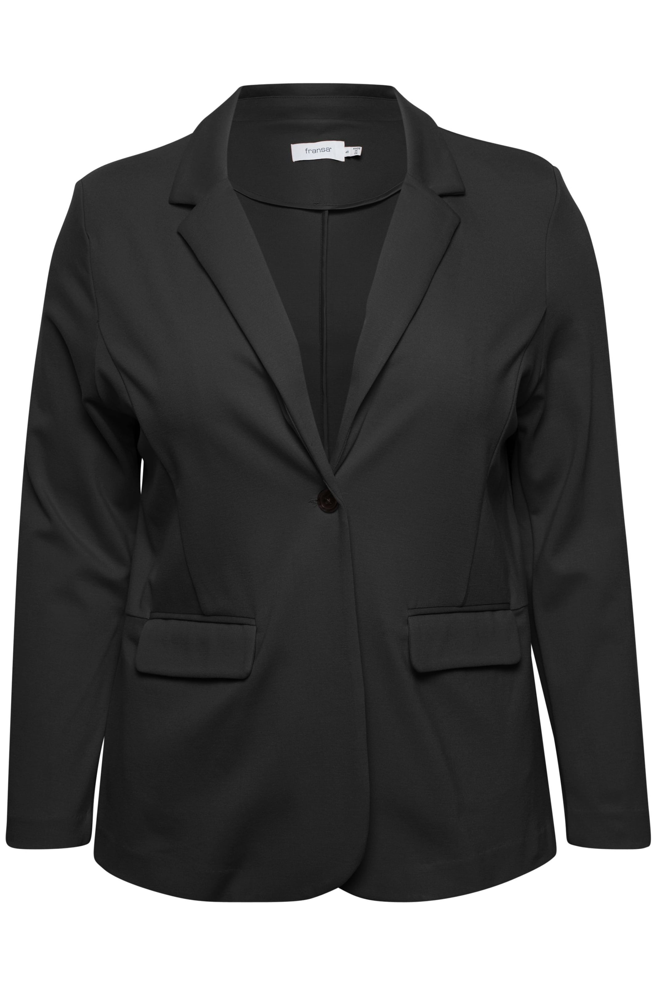 Fransa Curve Blazer in Schwarz: Vorderseite