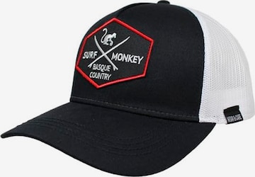 Surf Monkey Athletic Cap in Black: front