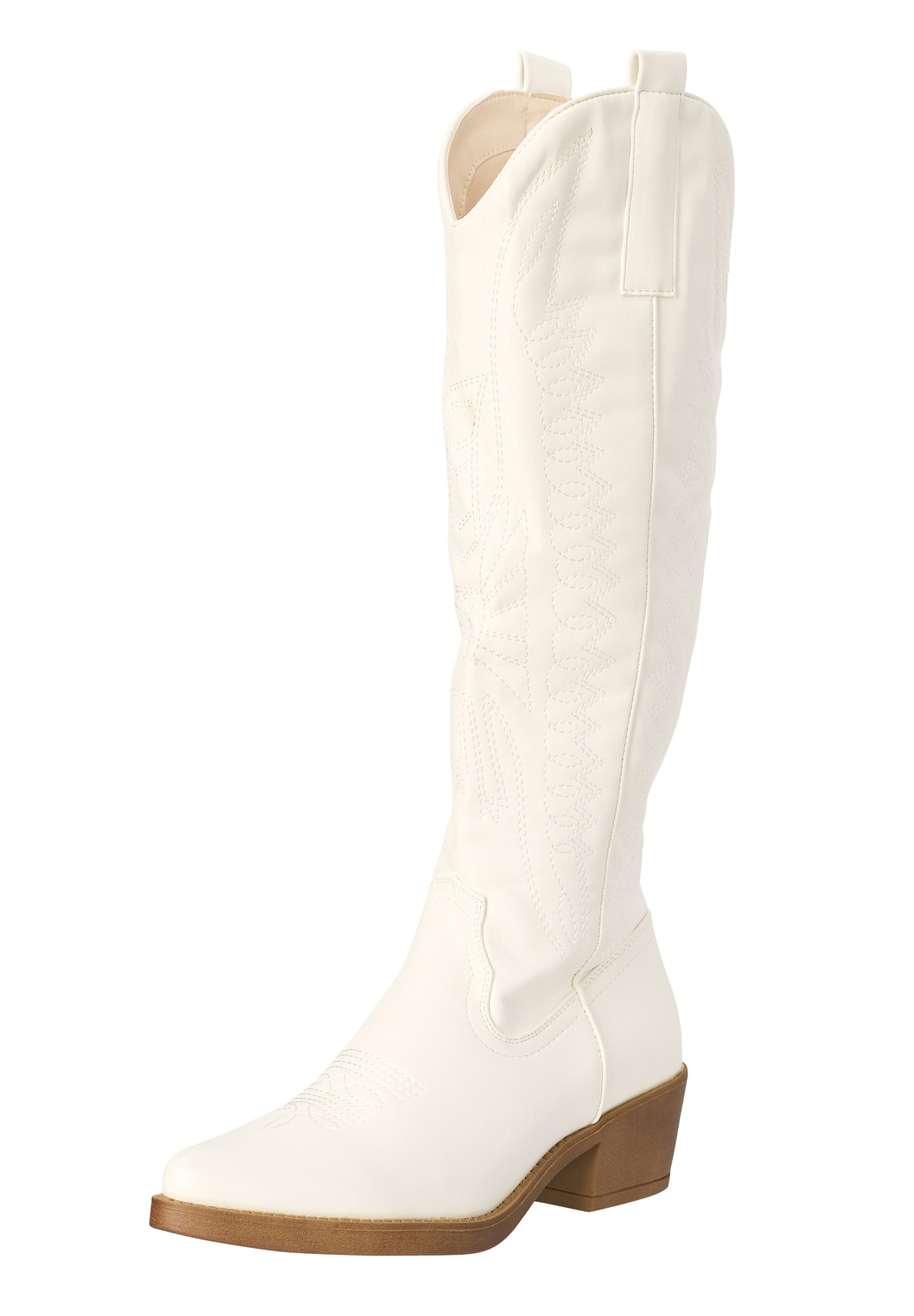 Elara Cowboystiefel in Weiß: Vorderseite