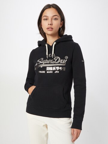 Superdry Sweatshirt in Black: front