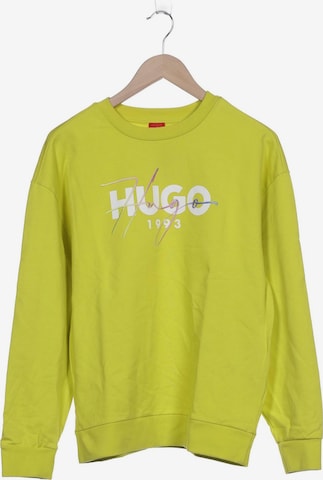 HUGO Sweatshirt & Zip-Up Hoodie in M in Yellow: front