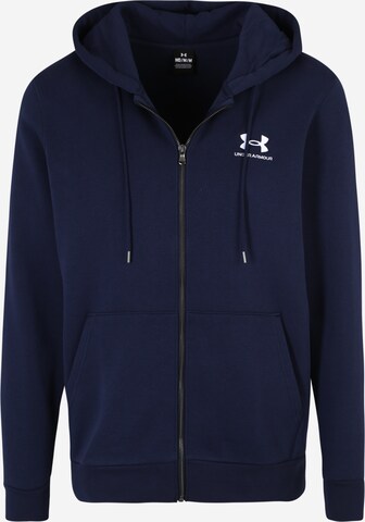 UNDER ARMOUR Sportsweatjacka 'Essential' i blå: framsida