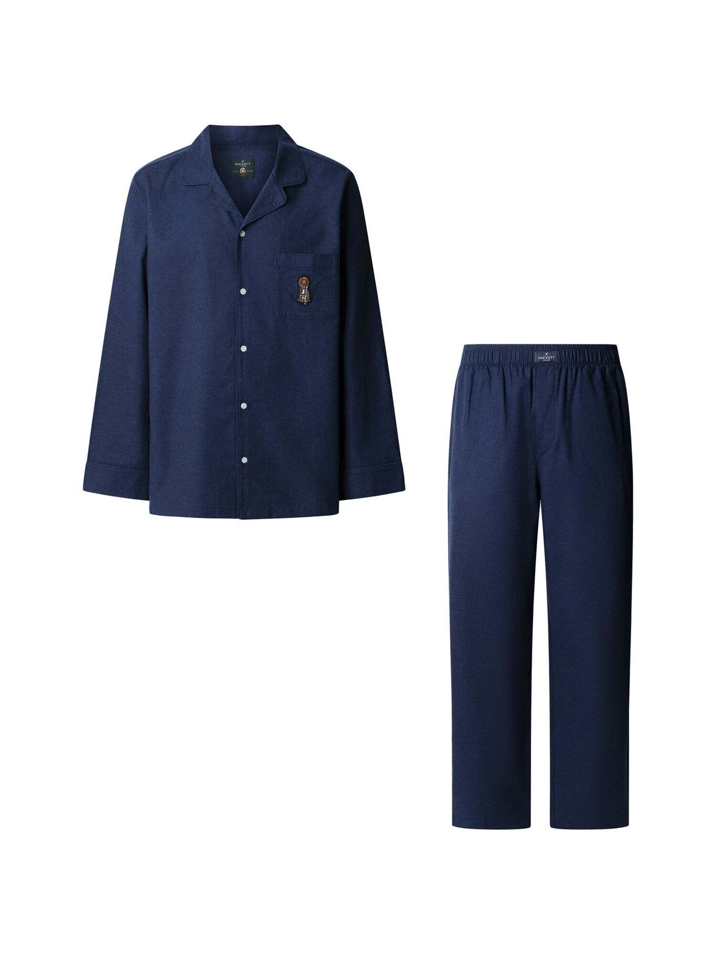 Hackett London Pyjama lang in Blauw: voorkant