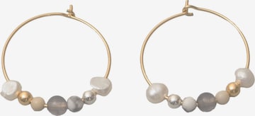 Boucles d'oreilles 'Winter Pearl' fejn en or : devant