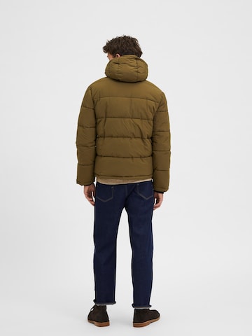 SELECTED HOMME Winter Jacket 'Harry' in Green