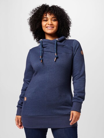 Ragwear Plus Sweatshirt 'NESKA' in Blauw: voorkant