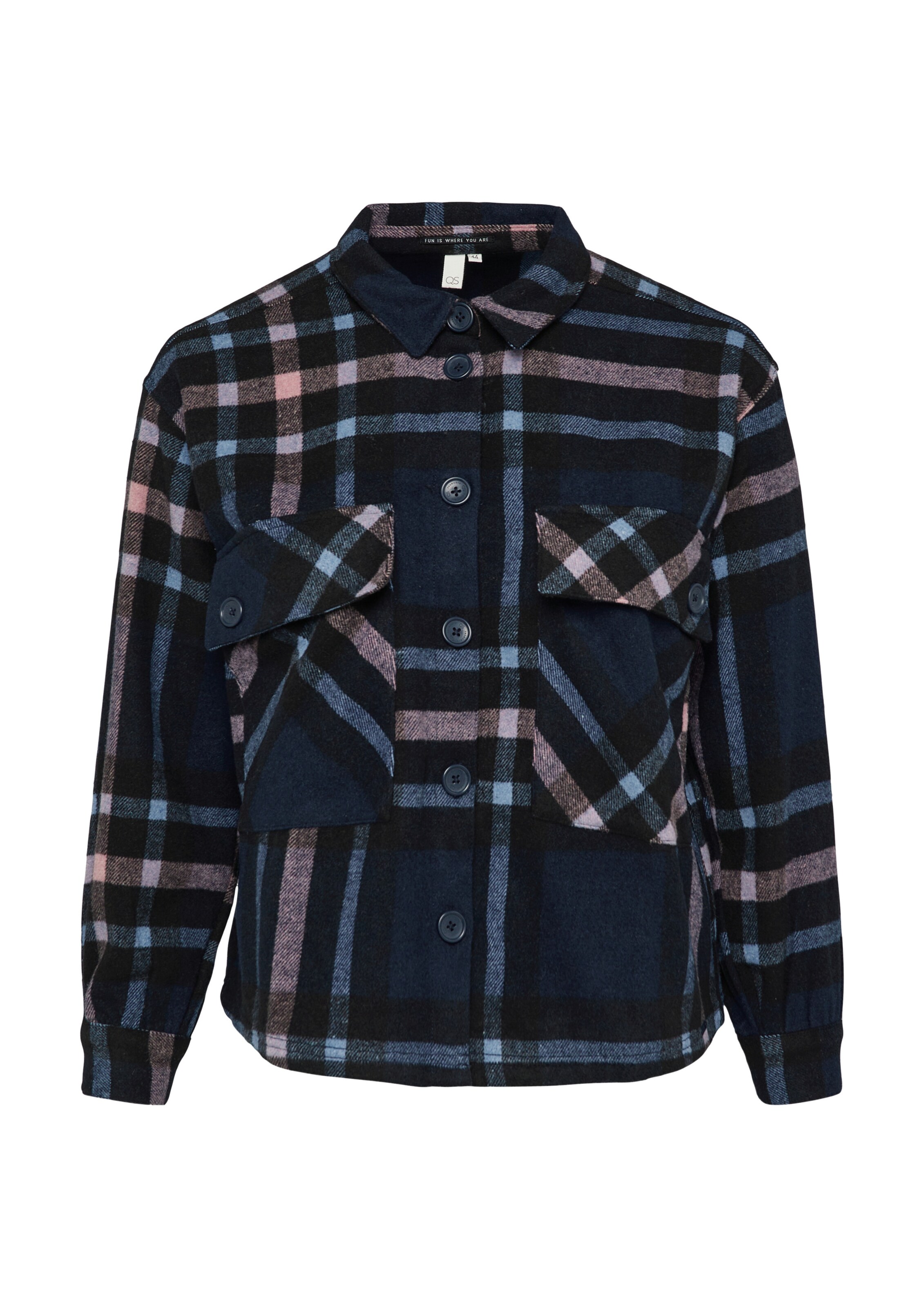 QS Blouse in Blauw: voorkant