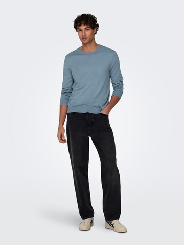 Pull-over Only & Sons en bleu