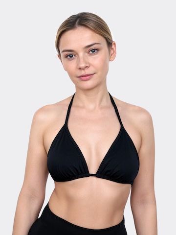 MYLILY Triangle Bikini Top 'Triangel Bikini Oberteil | Schwarz' in Black: front