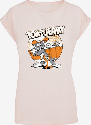 ABSOLUTE CULT Shirt 'Tom And Jerry - Baseball' in Roze: voorkant