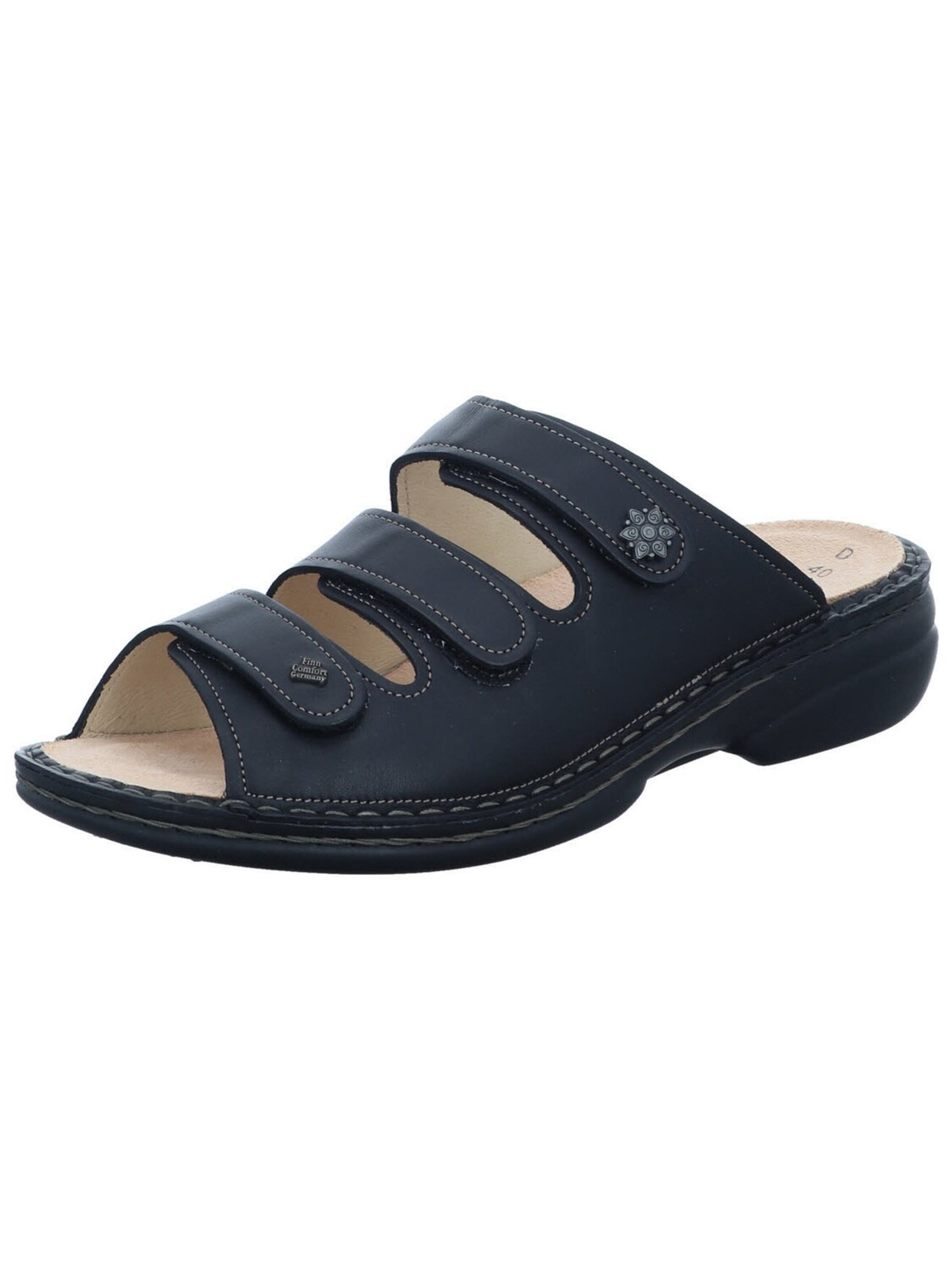 Finn Comfort - Zapatos abiertos 'Pantolette Damen 82564 014099 Echtleder in schwarz' en negro: frente