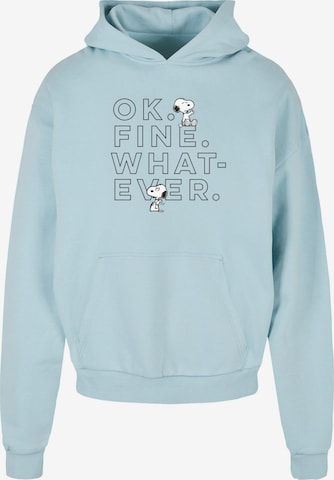 Merchcode Sweatshirt 'Peanuts - Ok Fine Whatever' in Blauw: voorkant