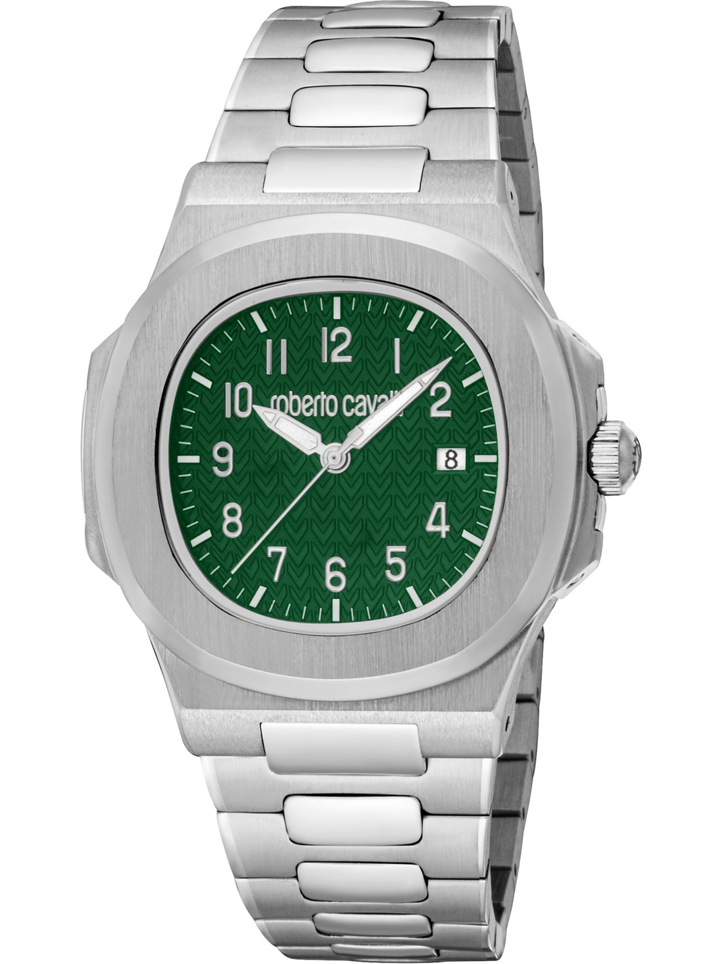 Just Cavalli Analoguhr in Silber: Vorderseite